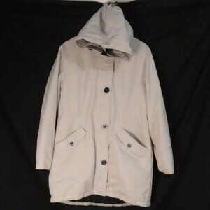 CDN / MTL NOIZE OUTERWEAR CO | large | Hooded Light Grey Full Length Winter Coat